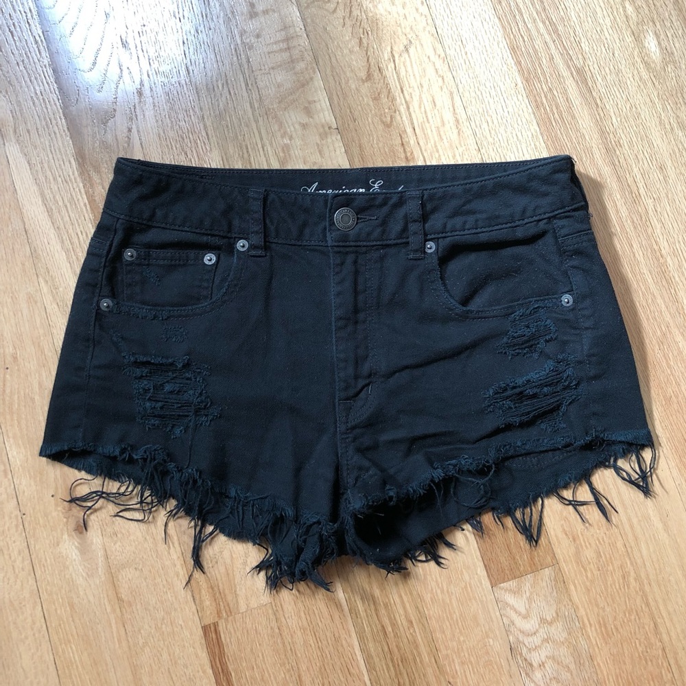 Black jean shorts
